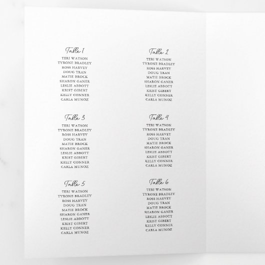 Witte en Gele Bloemen Trouwprogramma Tijdlijn Drieluik Uitnodiging (Binnenzijde eerst)