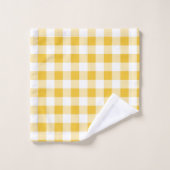 Witte en gele Buffalo Plaid Patroon Handdoek (Wasdoekje)