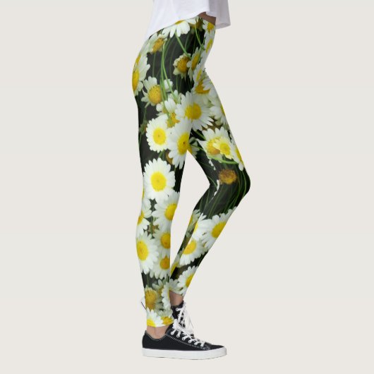 Witte en gele Buttonnen Leggings (Rechts)