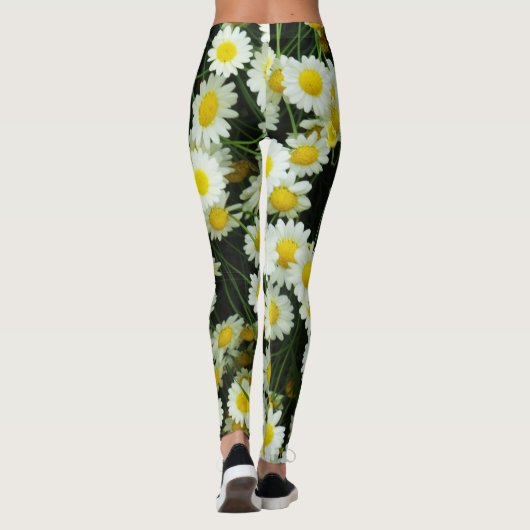 Witte en gele Buttonnen Leggings (Achterkant)