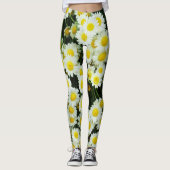 Witte en gele Buttonnen Leggings (Voorkant)