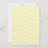  Witte en Gele Chevron Stripes Wedding Kaart (Achterkant)