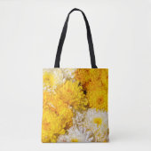 Witte en Gele Chrysanthemums Boodschappentas Tote Bag (Voorkant)