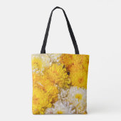 Witte en Gele Chrysanthemums Boodschappentas Tote Bag (Achterkant)