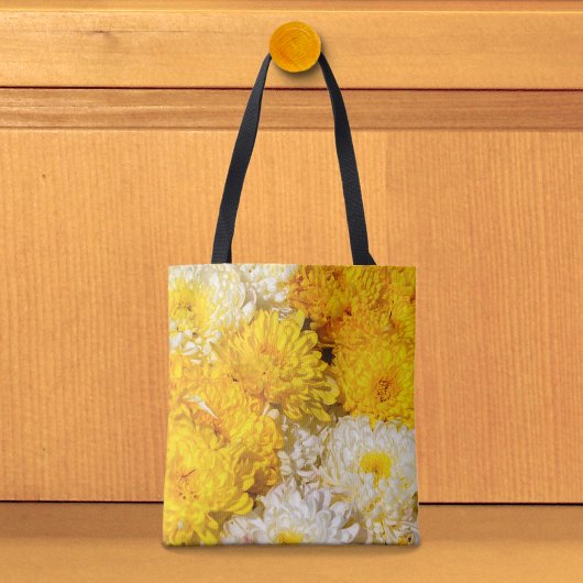Witte en Gele Chrysanthemums Boodschappentas Tote Bag