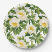 Witte en gele Claire de Lune pioenen Papieren Bordje (Voorkant)