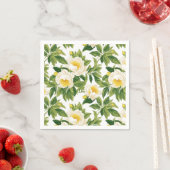 Witte en gele Claire de Lune pioenen Servet (Insitu)