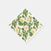 Witte en gele Claire de Lune pioenen Servet (Hoek)