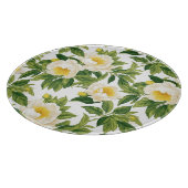 Witte en gele Claire de Lune pioenen Snijplank (Hoek)