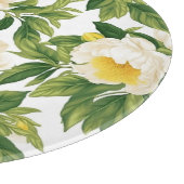 Witte en gele Claire de Lune pioenen Snijplank (Hoek)