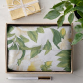 Witte en gele Claire de Lune pioenen Tissuepapier (Geschenk)