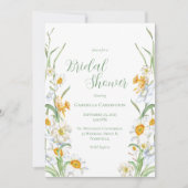 Witte en gele Daffodil Floral Vrijgezellenfeest Kaart (Voorkant)