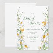 Witte en gele Daffodil Floral Vrijgezellenfeest Kaart (Voorkant / Achterkant)