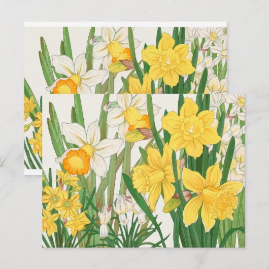 Witte en gele Daffodil Flowers Garden Delight Briefkaart (Voorkant / Achterkant)