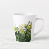 Witte en gele Daffodils Cust. BC White Latte Mok (Rechts)