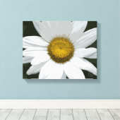 Witte en gele Daisy Flower Canvas Afdruk (Insitu (Houten vloer))