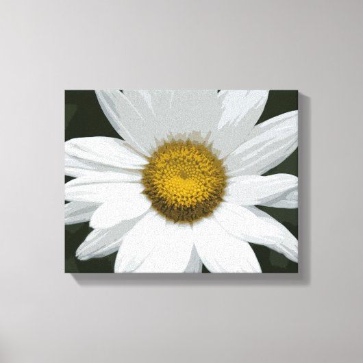 Witte en gele Daisy Flower Canvas Afdruk (Voorkant)