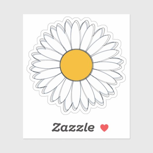 Witte en Gele Daisy Grafisch Sticker (Vel)