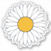 Witte en Gele Daisy Grafisch Sticker (Voorkant)