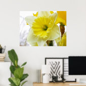 Witte en gele diaffodil poster (Thuiskantoor)