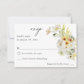 Witte en gele Floral geen Mal RSVP (Voorkant)