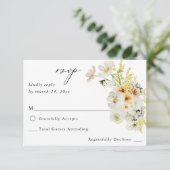 Witte en gele Floral geen Mal RSVP (Staand voorkant)