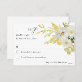 Witte en gele Floral geen Mal RSVP 2 (Voorkant / Achterkant)