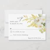 Witte en gele Floral geen Mal RSVP 2 Kaartje (Voorkant)