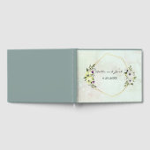 Witte en gele Floral met gouden bruiloft Gastenboek (Volledig)