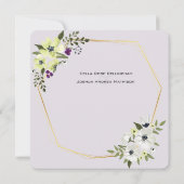 Witte en gele Floral met gouden bruiloft Kaart (Achterkant)