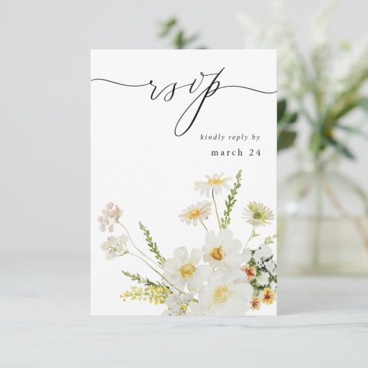Witte en gele Floral met RSVP 2 (Staand voorkant)