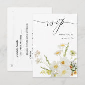 Witte en gele Floral met RSVP 2 (Voorkant / Achterkant)