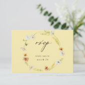 Witte en gele Floral w Meal RSVP - Geel (Staand voorkant)