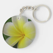 Witte en gele frangipane sleutelhanger (Achterkant)