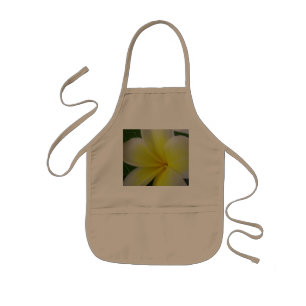 Witte en gele Frangipani-ventilator Kinder Schort