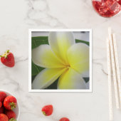 Witte en gele Frangipani-ventilator Servet (Insitu)