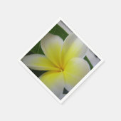 Witte en gele Frangipani-ventilator Servet (Hoek)