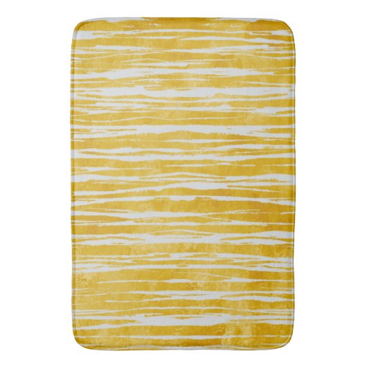 Witte en gele gestreepte vlekken badmat (Voorkant Verticaal)