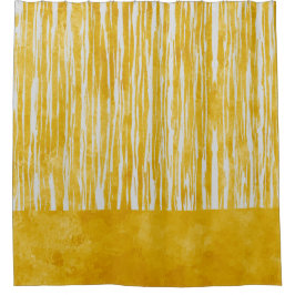 Witte en gele gestreepte vlekken douchegordijn