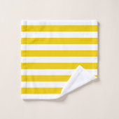 Witte en gele horizontale strepen bad handdoek (Wasdoekje)