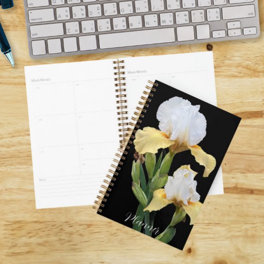 Witte en Gele Irissen Bloemen Planner