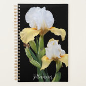Witte en Gele Irissen Bloemen Planner (Voorkant)