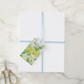 Witte en Gele Lente Daffodils Gepersonaliseerd Cadeaulabel (Met Touw)