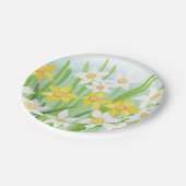 Witte en gele lente narcissen papieren bordje (Gekanteld)