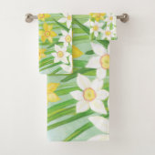 Witte en gele lentesaffodils bad handdoek (Insitu)