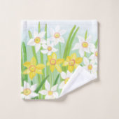 Witte en gele lentesaffodils bad handdoek (Wasdoekje)