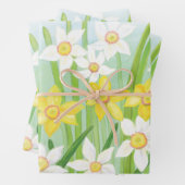 Witte en gele lentesaffodils inpakpapier vel (In situ)