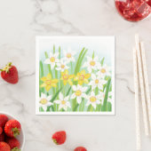 Witte en gele lentesaffodils Napkins Servet (Insitu)