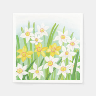 Witte en gele lentesaffodils Napkins Servet