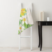 Witte en gele lentesaffodils sherpa deken (In situ)